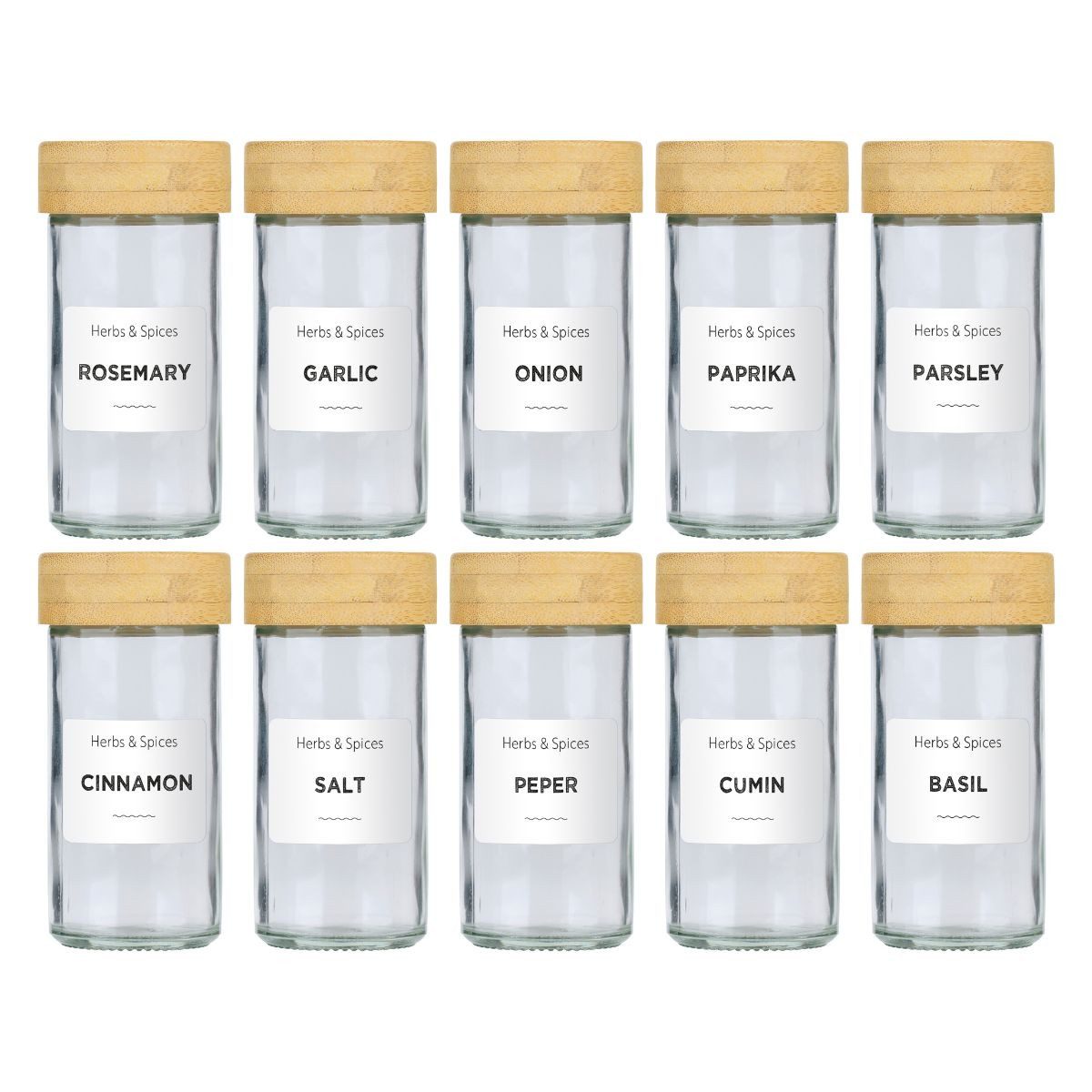 Alpina Vorratsglas alpina Gewürzgläser 12er Set - Gewürzbehälter, Glas