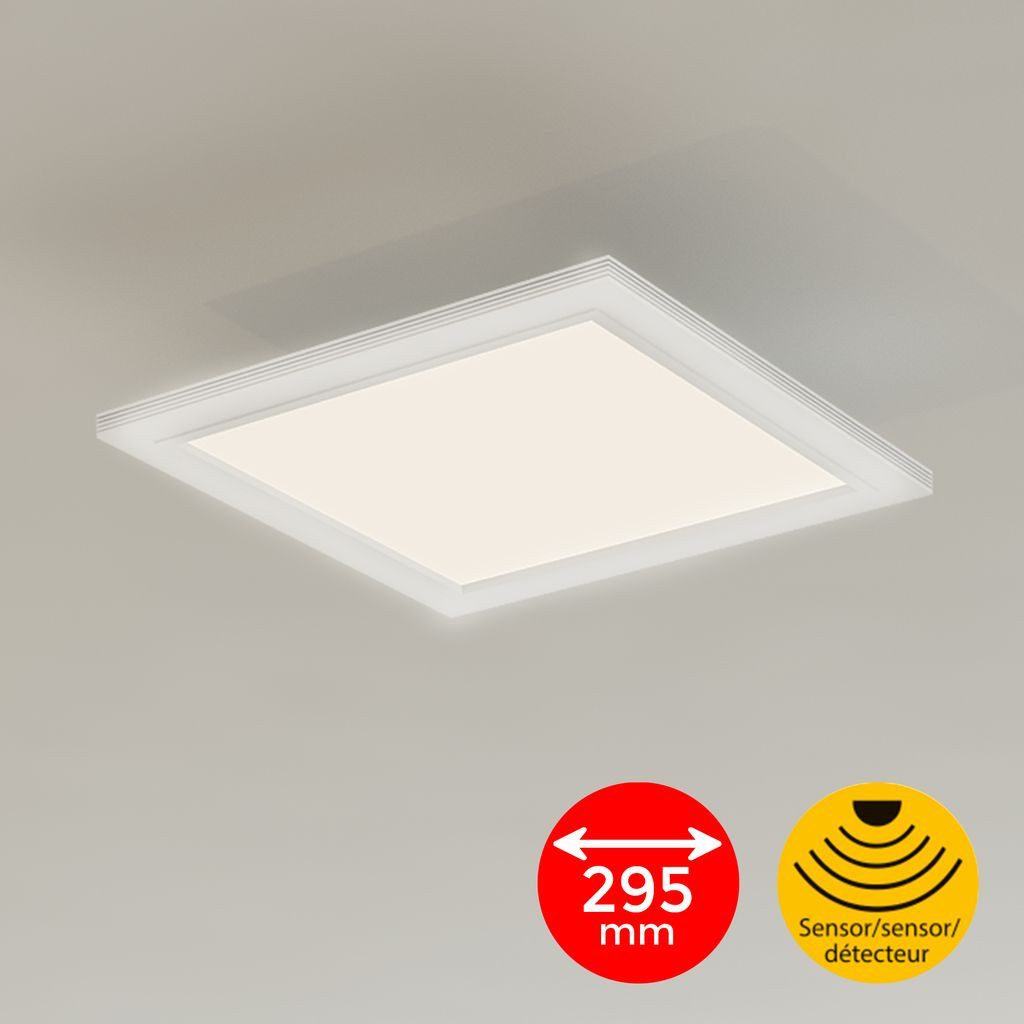 Briloner Leuchten LED Deckenleuchte 7187-016, Leuchtdauer einstellbar, LED fest integriert, 2700K - Extra-Warmweiß, Bewegungssensor, Tageslichtsensor, weiß, LED, 4000K