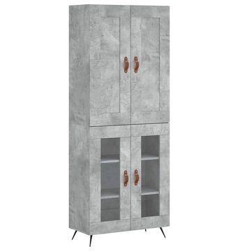 furnicato Sideboard Highboard Betongrau 69,5x34x180 cm Holzwerkstoff