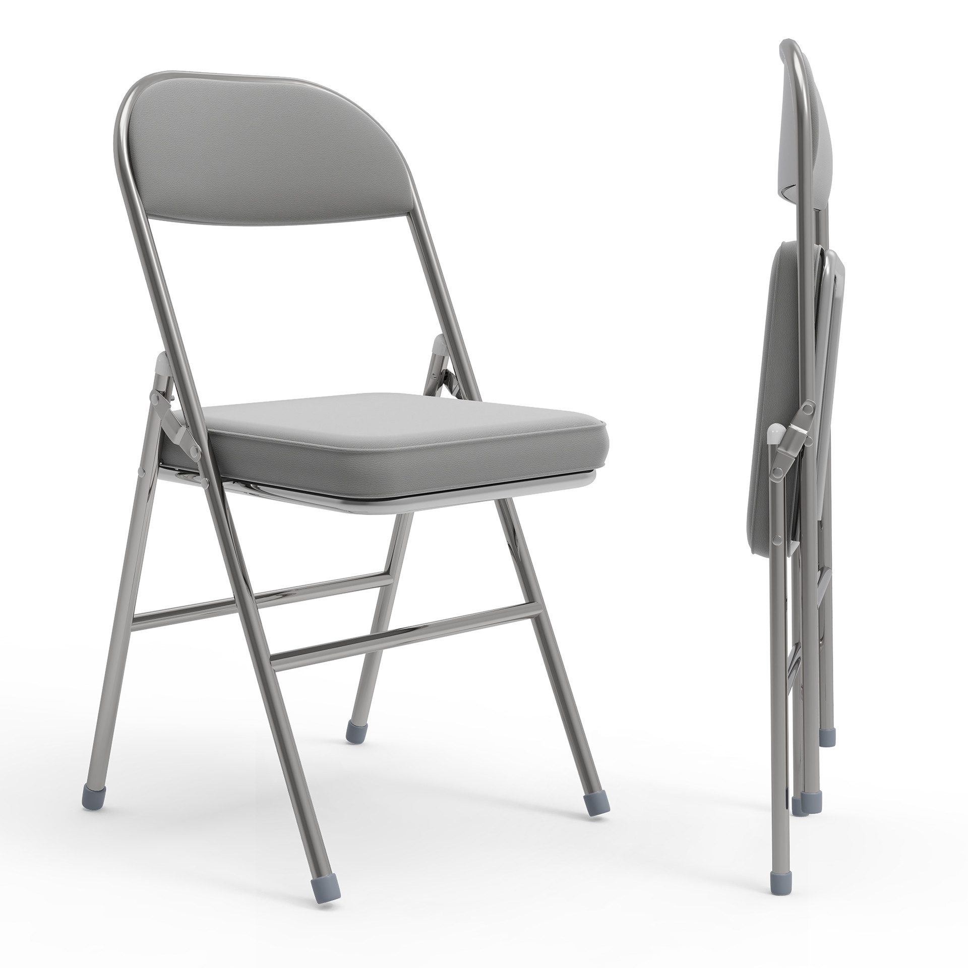 JEOBEST Klappstuhl Kunstleder Stuhl, (Set, 2/4 St)Klappbar, gepolstert, Metallgestell, bis 120 kg belastbar