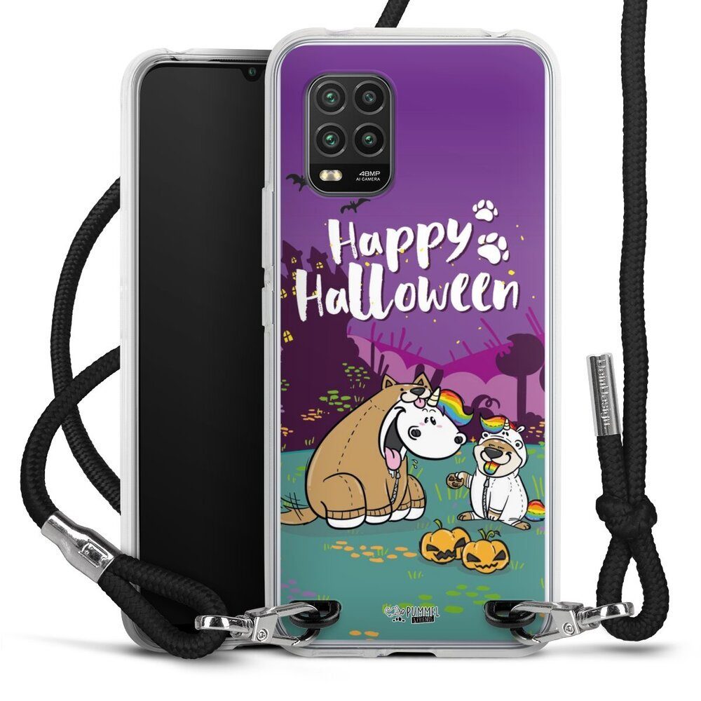 DeinDesign Handyhülle Pummeleinhorn Bisu Happy Halloween, Xiaomi Mi 10 lite Handykette Hülle mit Band Case zum Umhängen