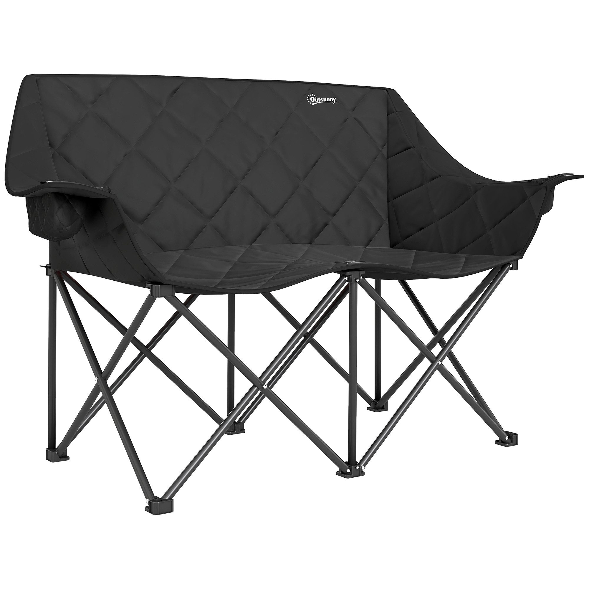 Outsunny Campingstuhl mit Kühltaschen, Tragetasche (2 günstig online kaufen