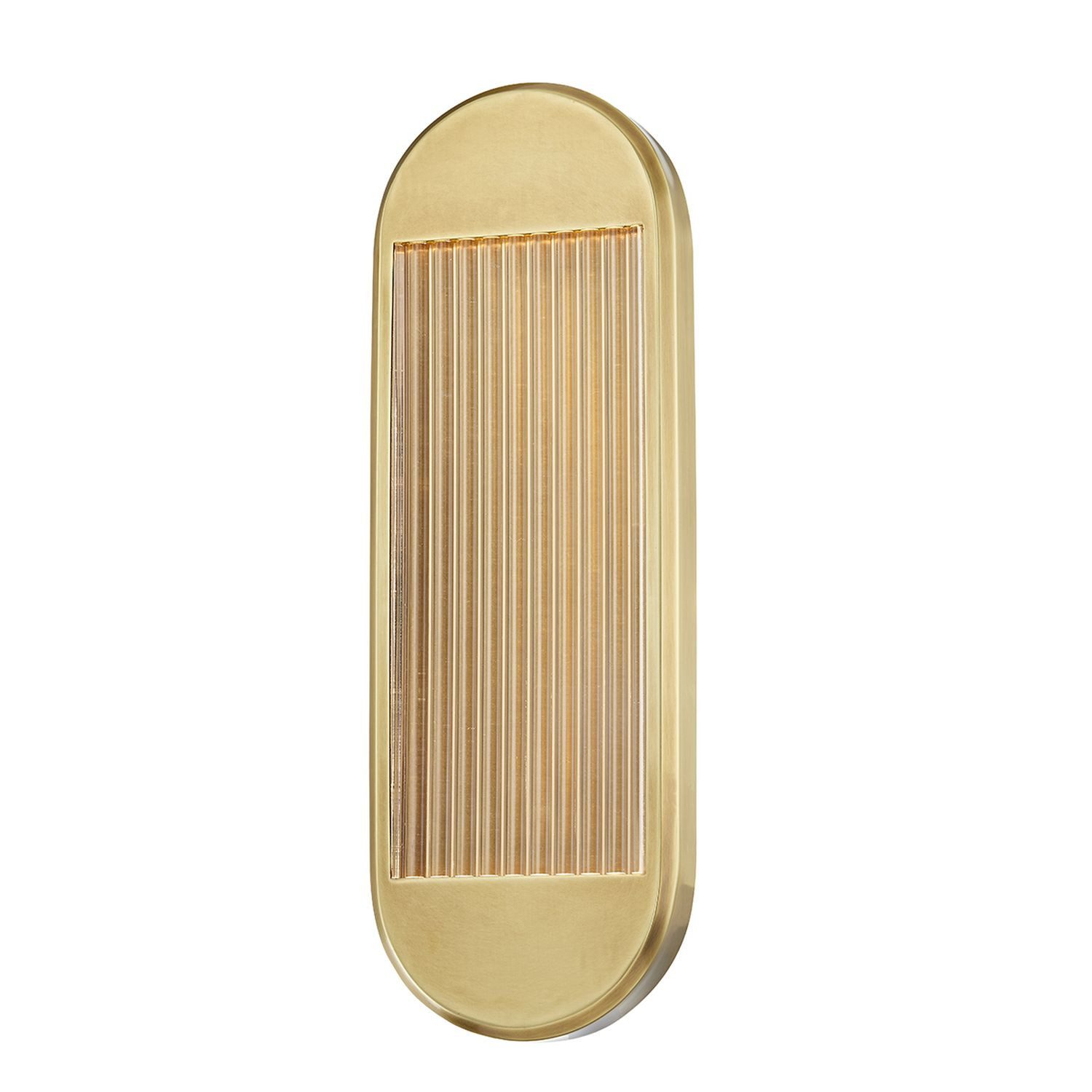Licht-Erlebnisse Wandleuchte GASTON, LED, Warmweiß, LED Riffelglas Metall 42.2 cm hoch in Messing Antik 2814 K 240 lm