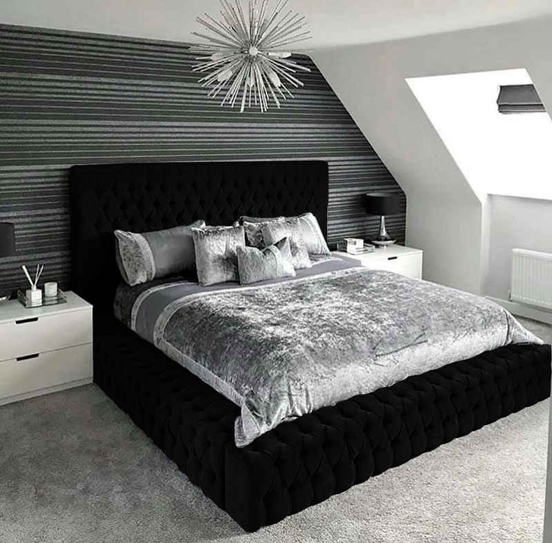 JVmoebel Bett Doppel Betten Schlafzimmer Polster Design Luxus Sofort (1-tlg), Made in Europa