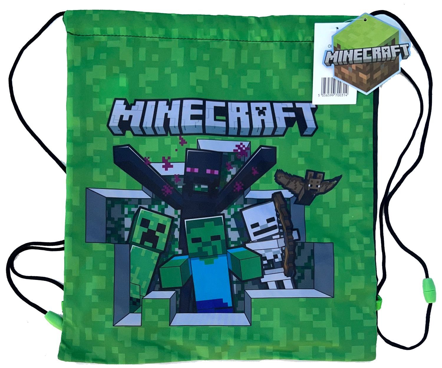 Minecraft Gymbag MINECRAFT Gymbag Turnbeutel Tasche Sporttasche Beutel Einkaufstasche