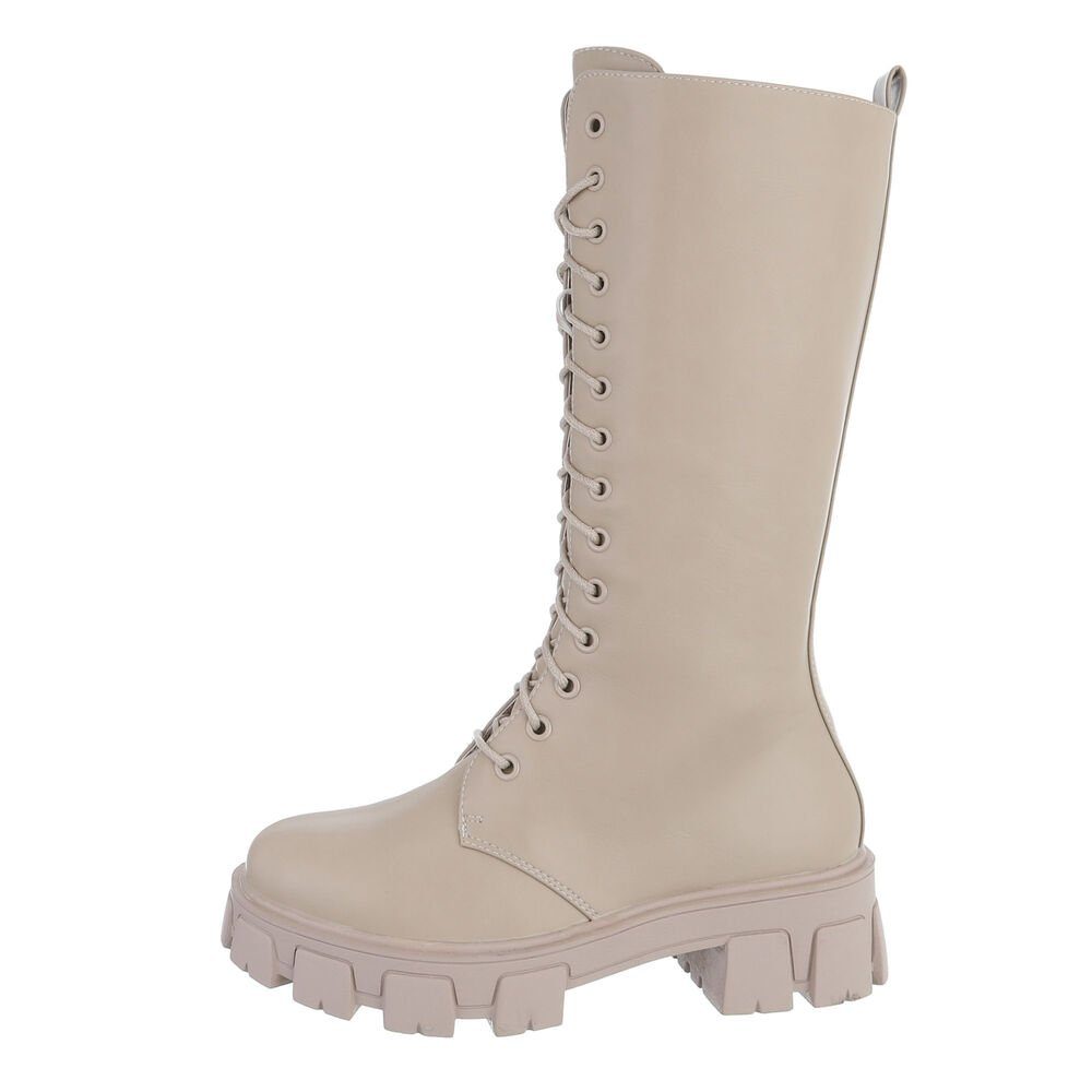 Ital-Design Damen Schnürschuhe Freizeit Stiefel Blockabsatz günstig online kaufen