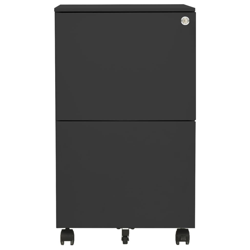 vidaXL Aktenschrank Aktenschrank mit Rollen Anthrazit Stahl cm 39x45x67 (1-St)