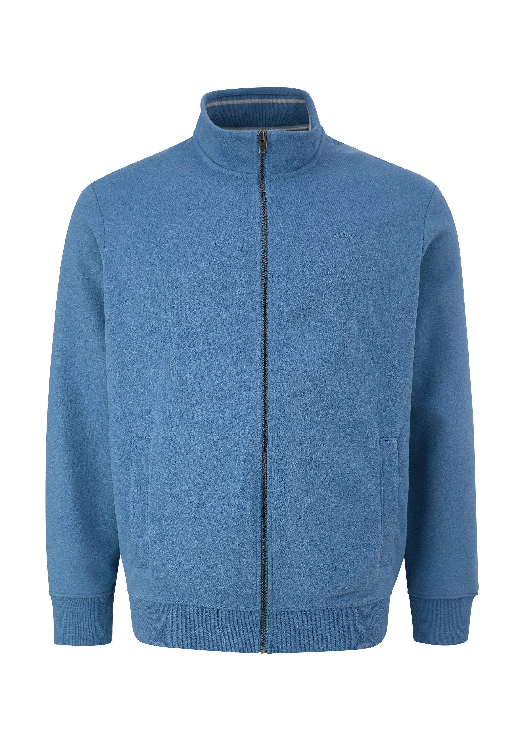 s.Oliver Sweatjacke Sweatshirt Jacke Sweatshirt Jacke mit Stehkragen