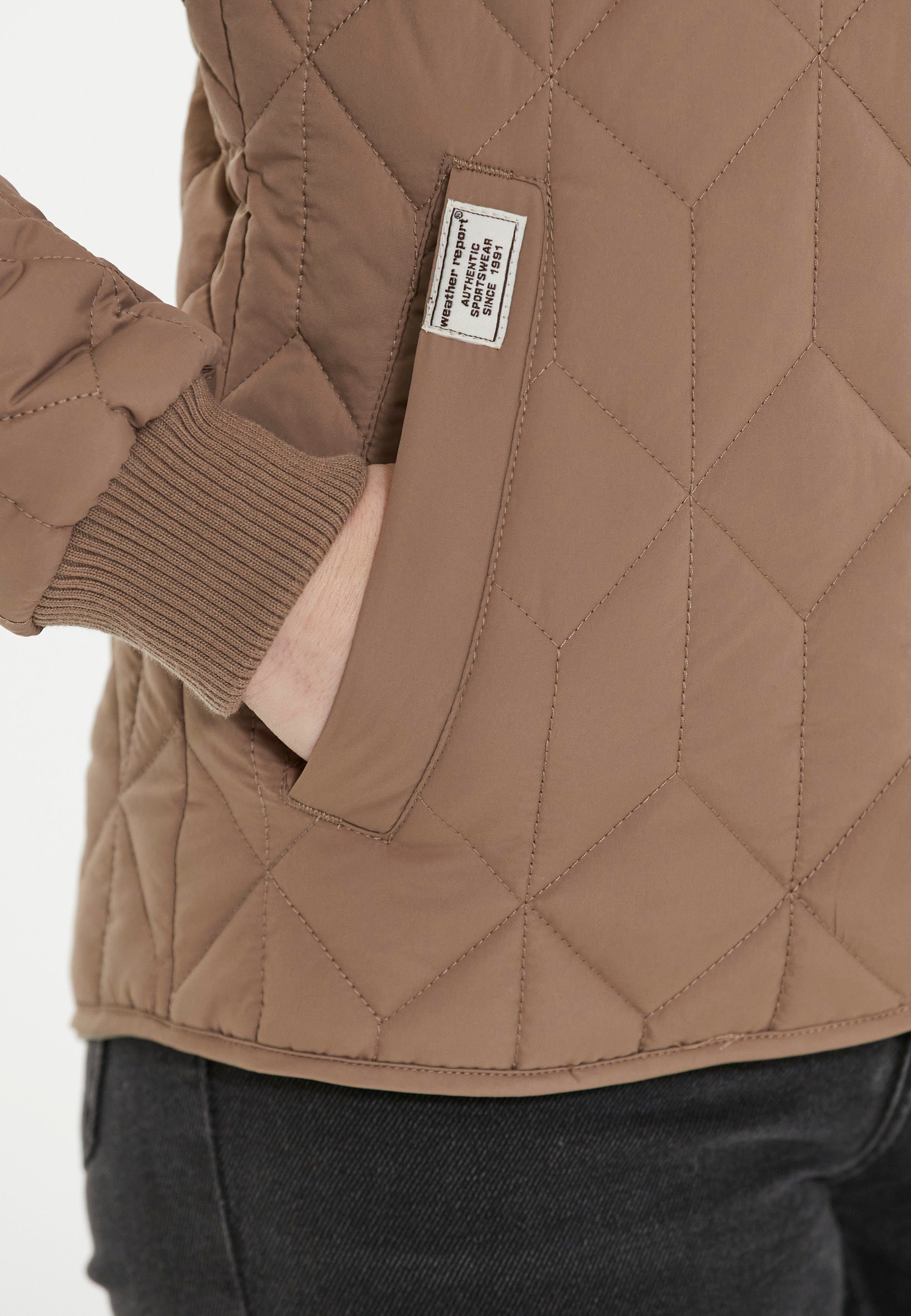 mit Outdoorjacke beige Piper WEATHER elastischen REPORT Bündchen