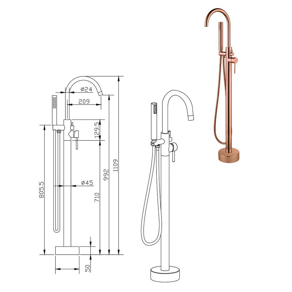Aloni Duscharmatur CR6057-2BC (set, 1-St., Keine) günstig online kaufen
