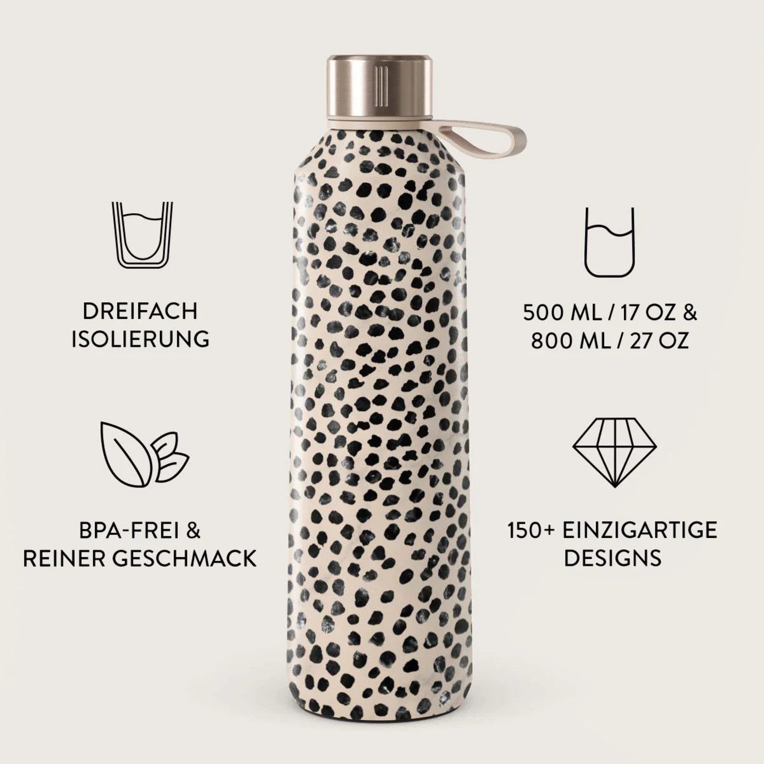 BURGA Handyhülle SportsSet: MS Handyhülle Almond Latte iPhone 15Pro+Water Bottle 500ml