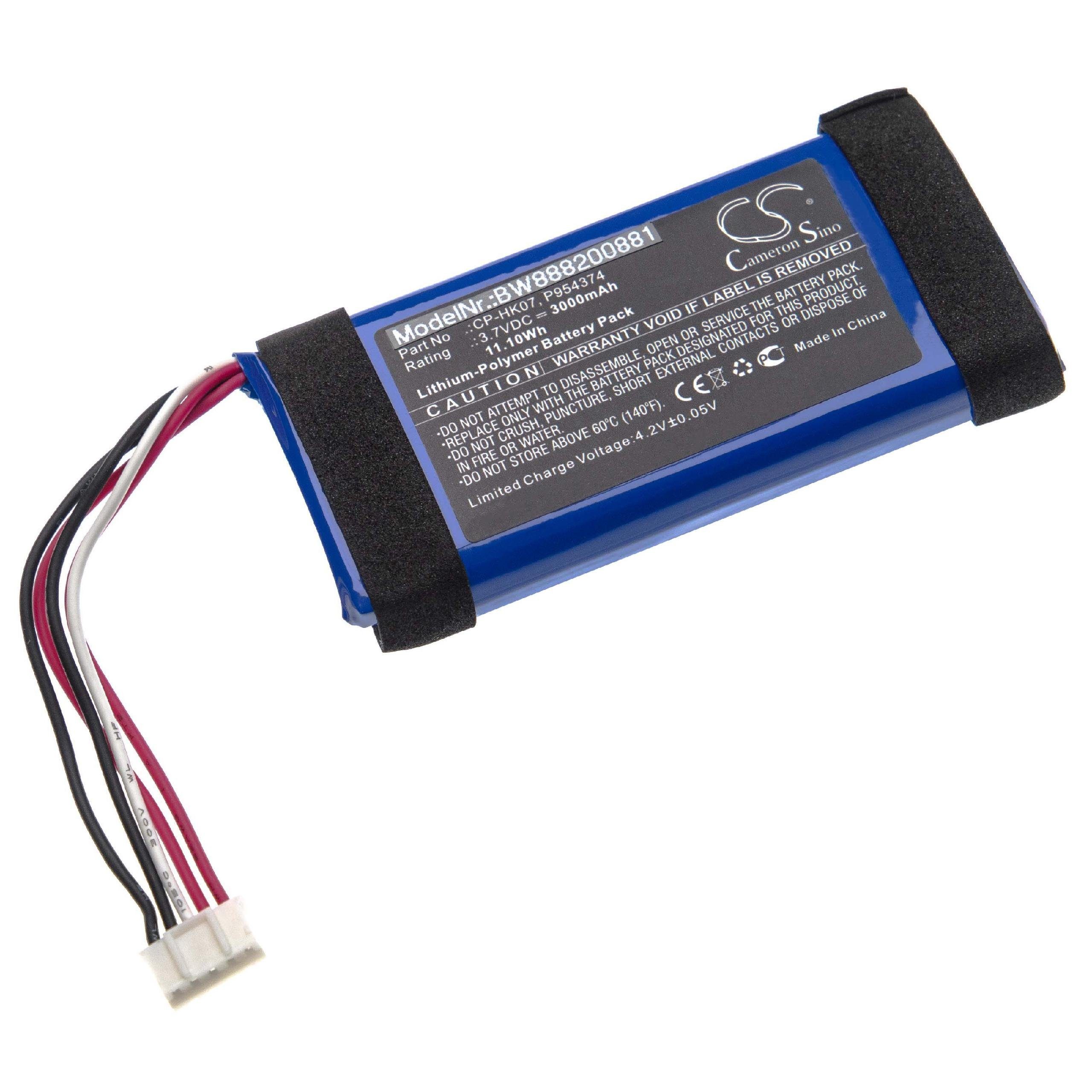 vhbw Ersatz für Harman / Kardon P954374, CP-HK07 für Akku Li-Polymer 3000 mAh (3,7 V)