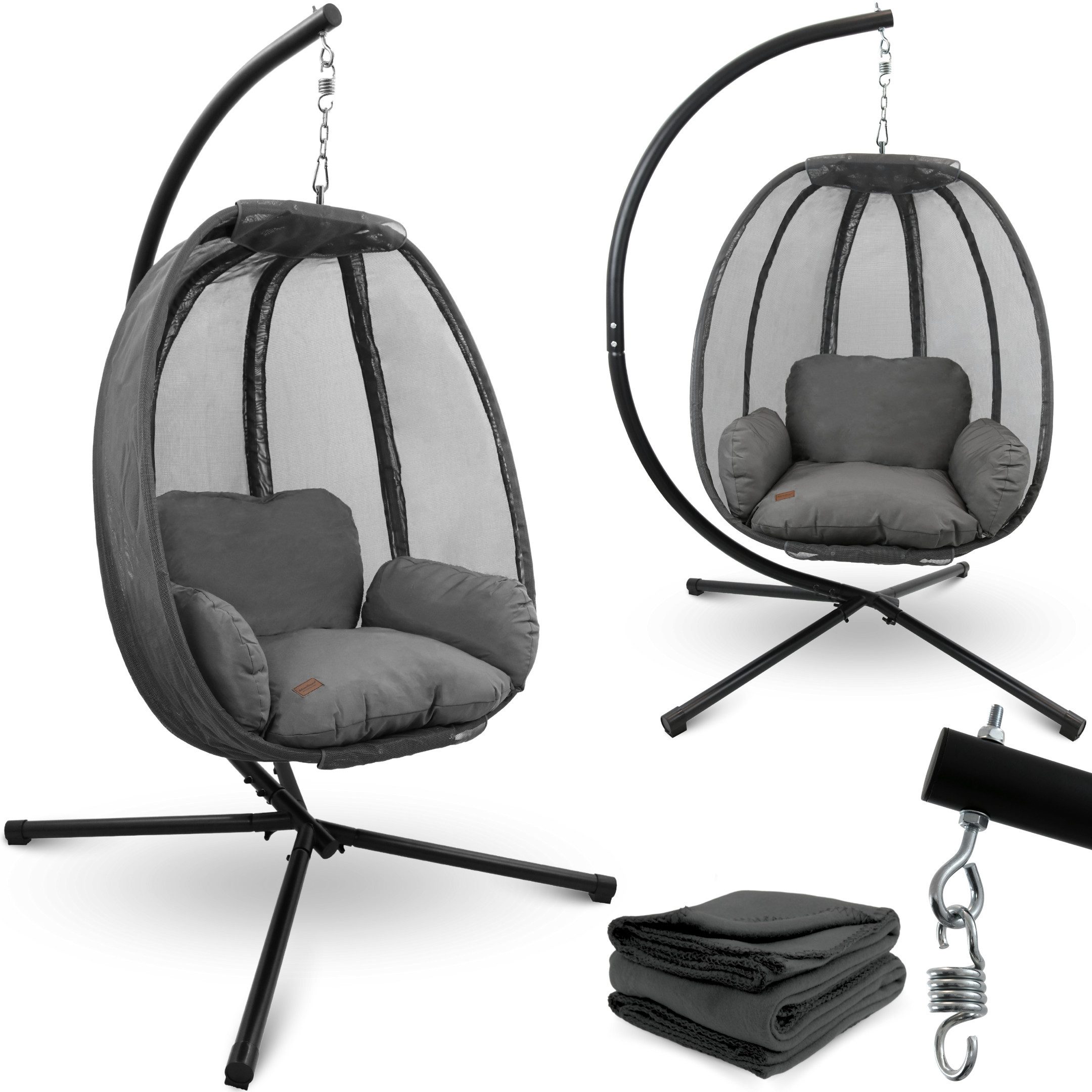 deluxe4home Hängesessel Hängekorb mit Gestell I günstig online kaufen