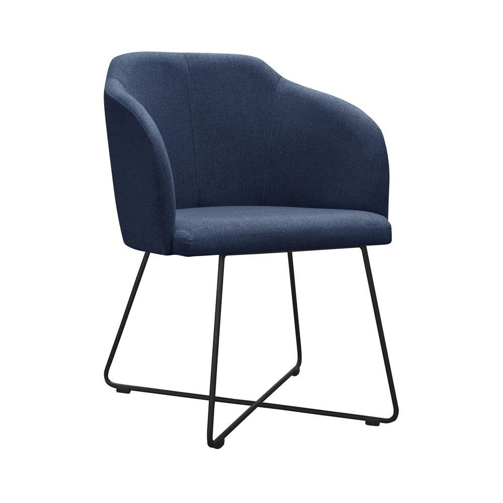 Relaxstuhl Polsterstuhl Stuhl, JVmoebel 1x Sessel mit Esszimmerstuhl Wohnzimmerstuhl Armlehne Blau
