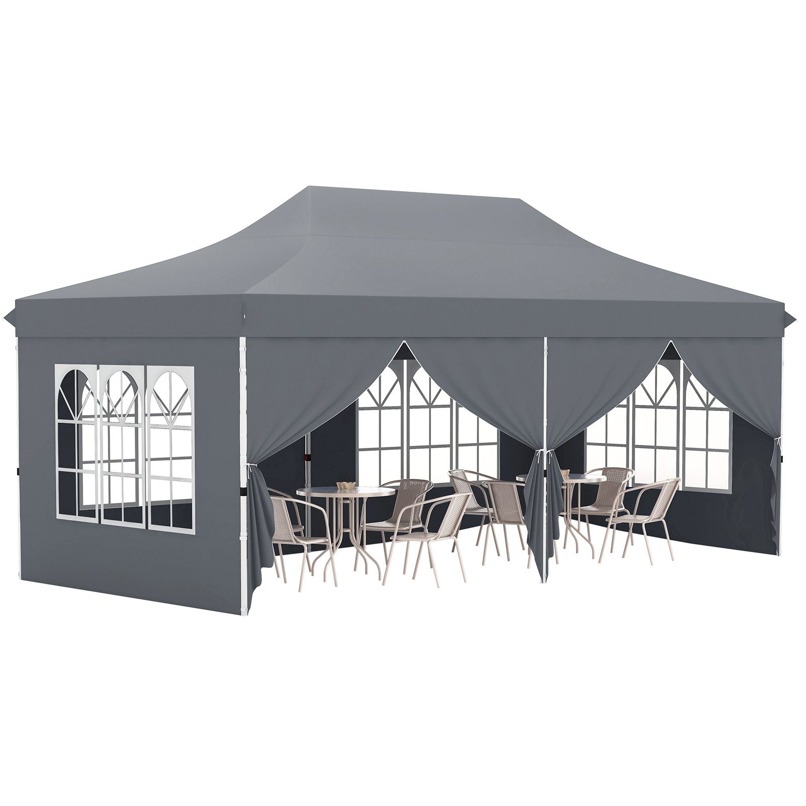 KOMFOTTEU Pavillon, Faltpavillon 3x6m, höhenverstellbar mit günstig online kaufen