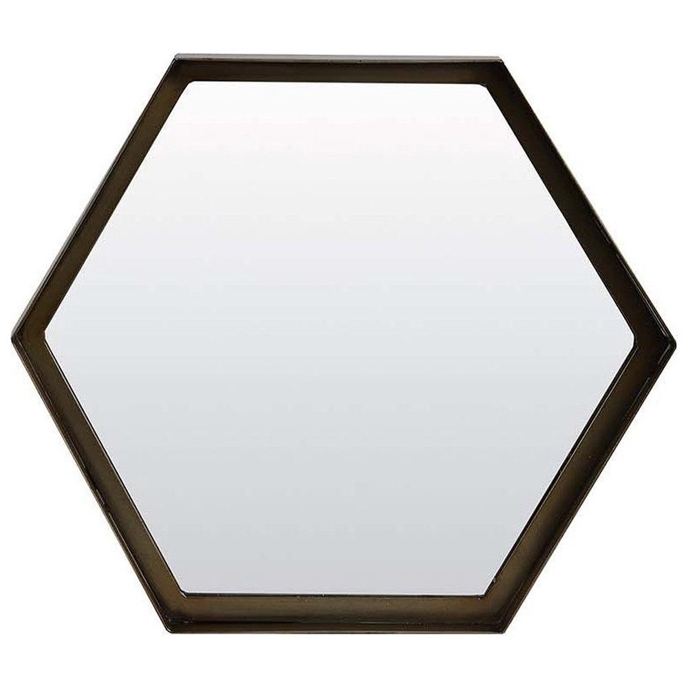 Light & Living Wandspiegel Wandspiegel Stelvio Bronze von Light & Living Sechseckig 35 x 31 cm