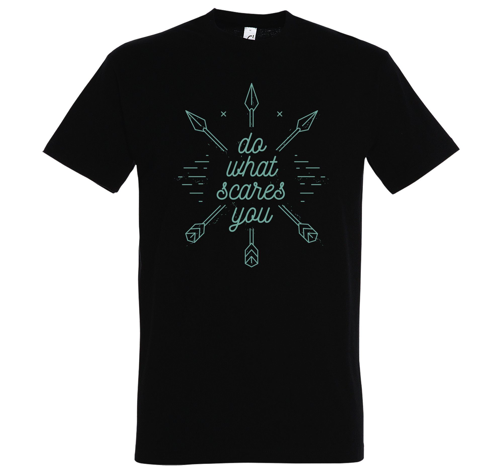 Youth Designz T-Shirt "Do What Scares You" Herren Shirt mit trendigem Frontprint Schwarz