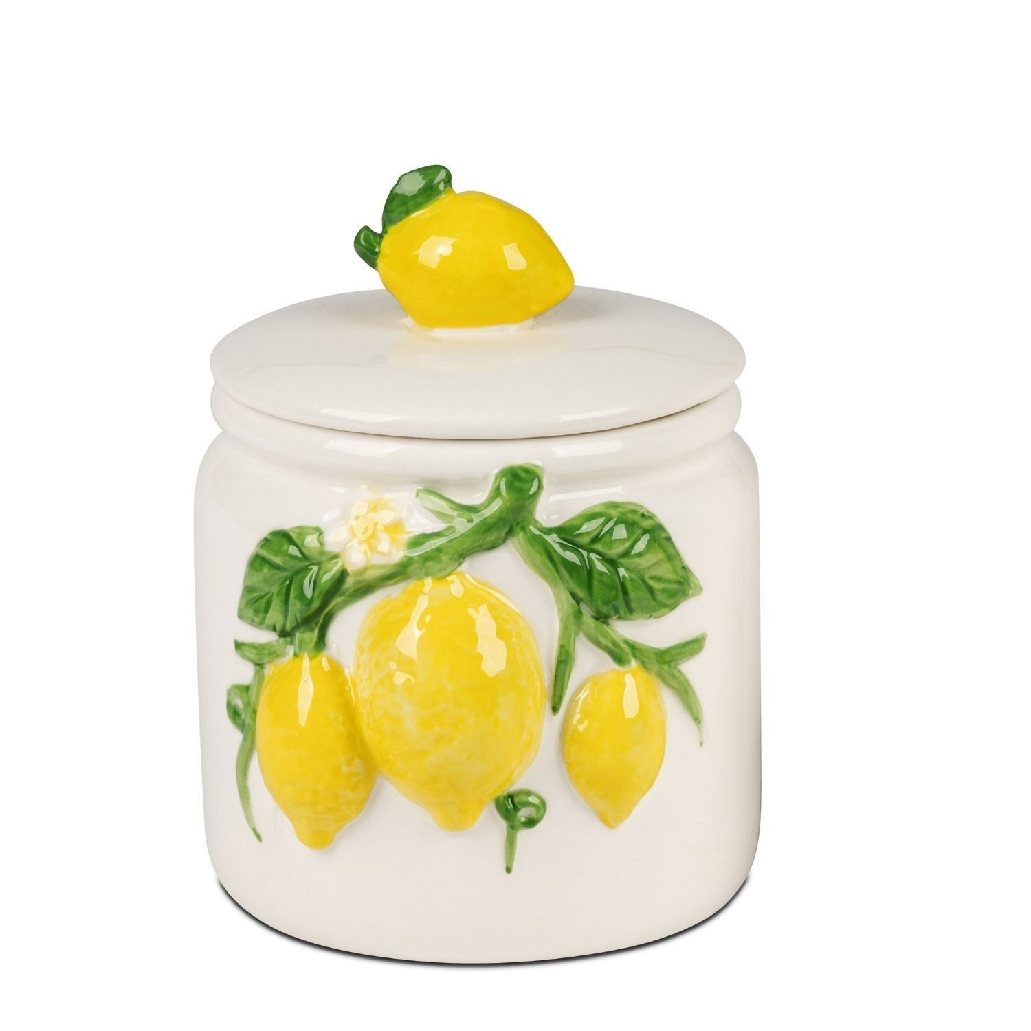 formano Zuckerdose Limone Zitronen, Porzellan, Höhe: 15cm, Farbe: Weiß, Motiv: Zitronen