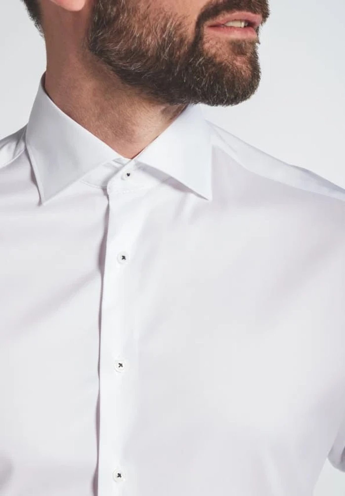Eterna Weiß (00) Fit Modern Langarmhemd Unifarben