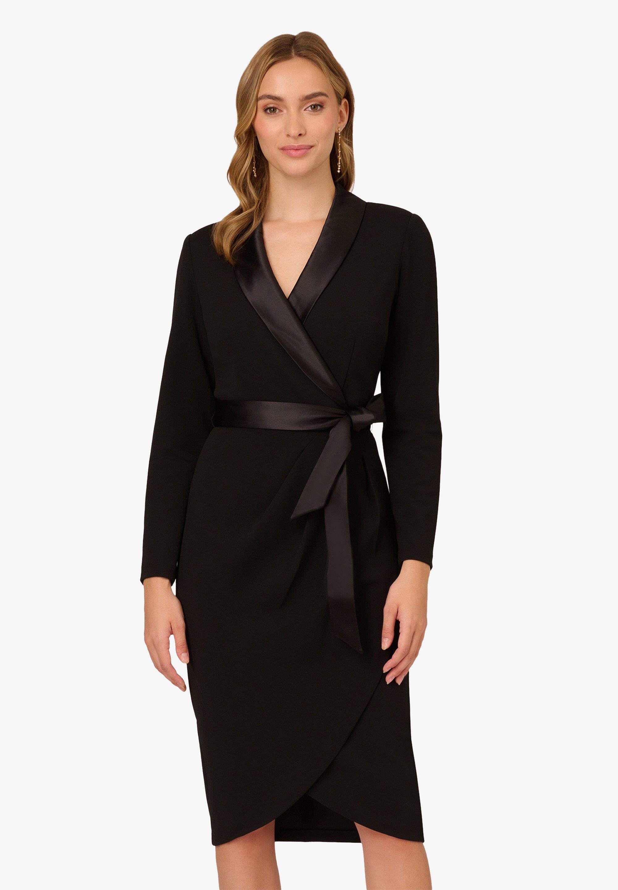 Adrianna Papell Abendkleid Knit Crepe Tuxedo Wrap Dress Luxuriös, klassisch günstig online kaufen