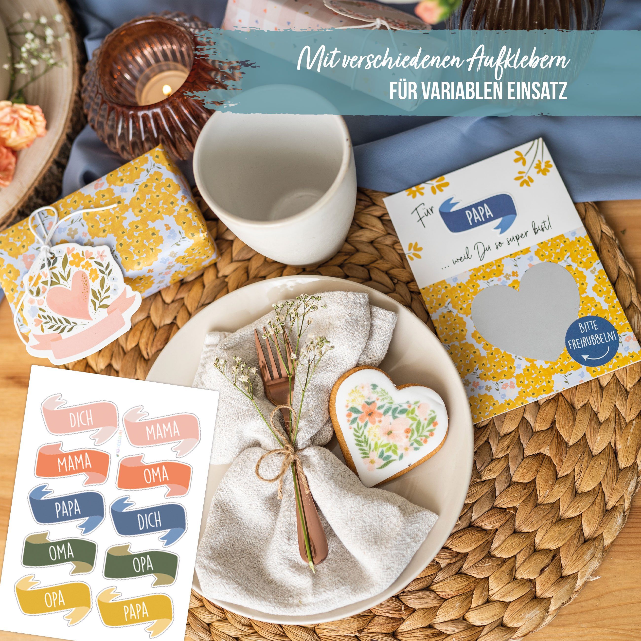 PAPIERDRACHEN Muttertagskarte 6 Rubbelkarten zum Muttertag - einzigartiges Geschenk