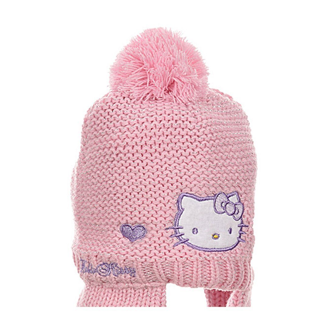 Hello Kitty Strickmütze warme Babymütze mit Rosa Monate Futter Fleece 3-9