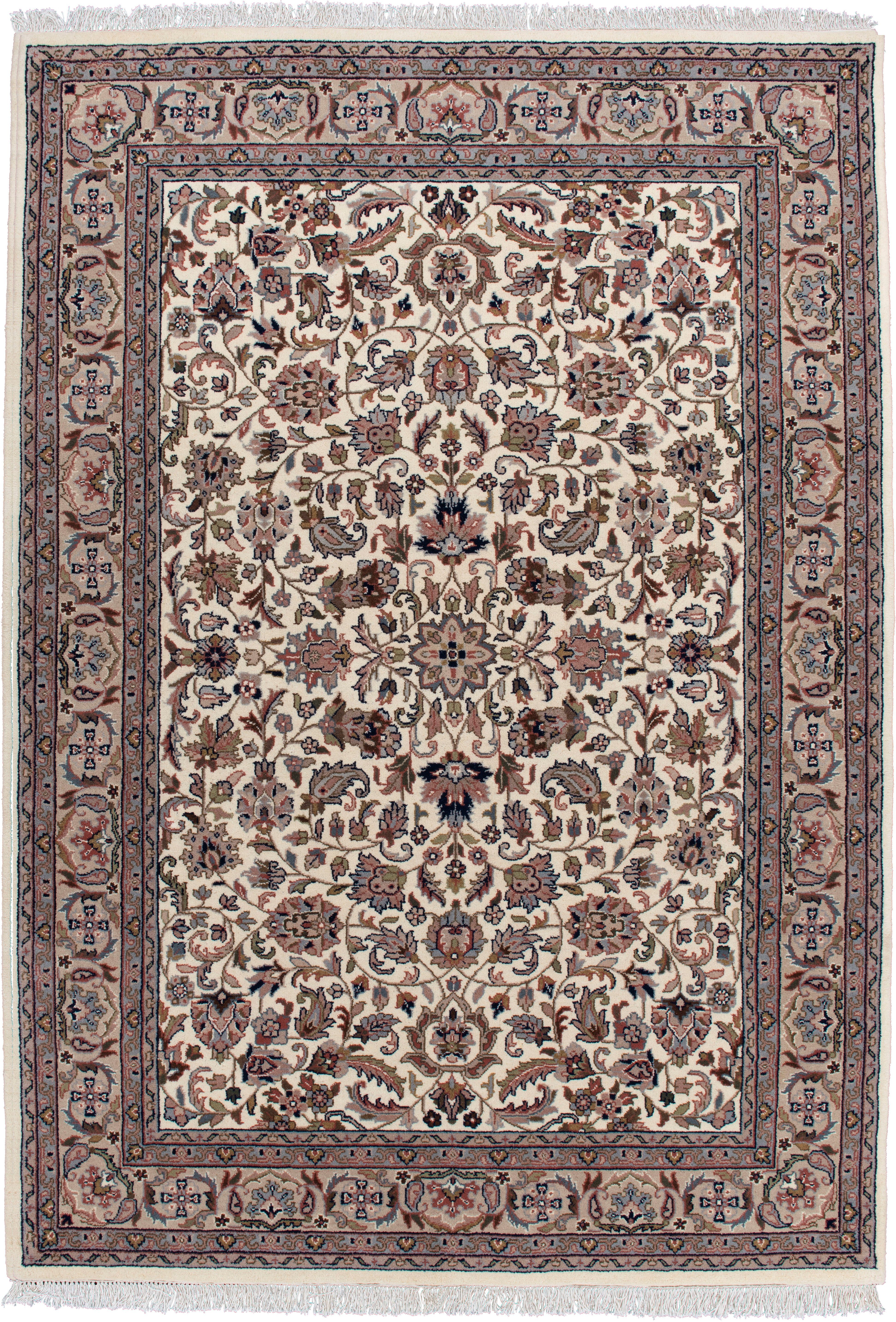 THEKO Orientteppich Benares Isfahan, rechteckig, Höhe: 12 mm, reine Wolle, handgeknüpft, mit Fransen
