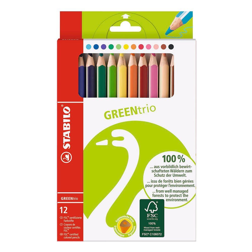 Adventskalender STABILO 12er Greentrio farbsortiert Buntstifte Pack