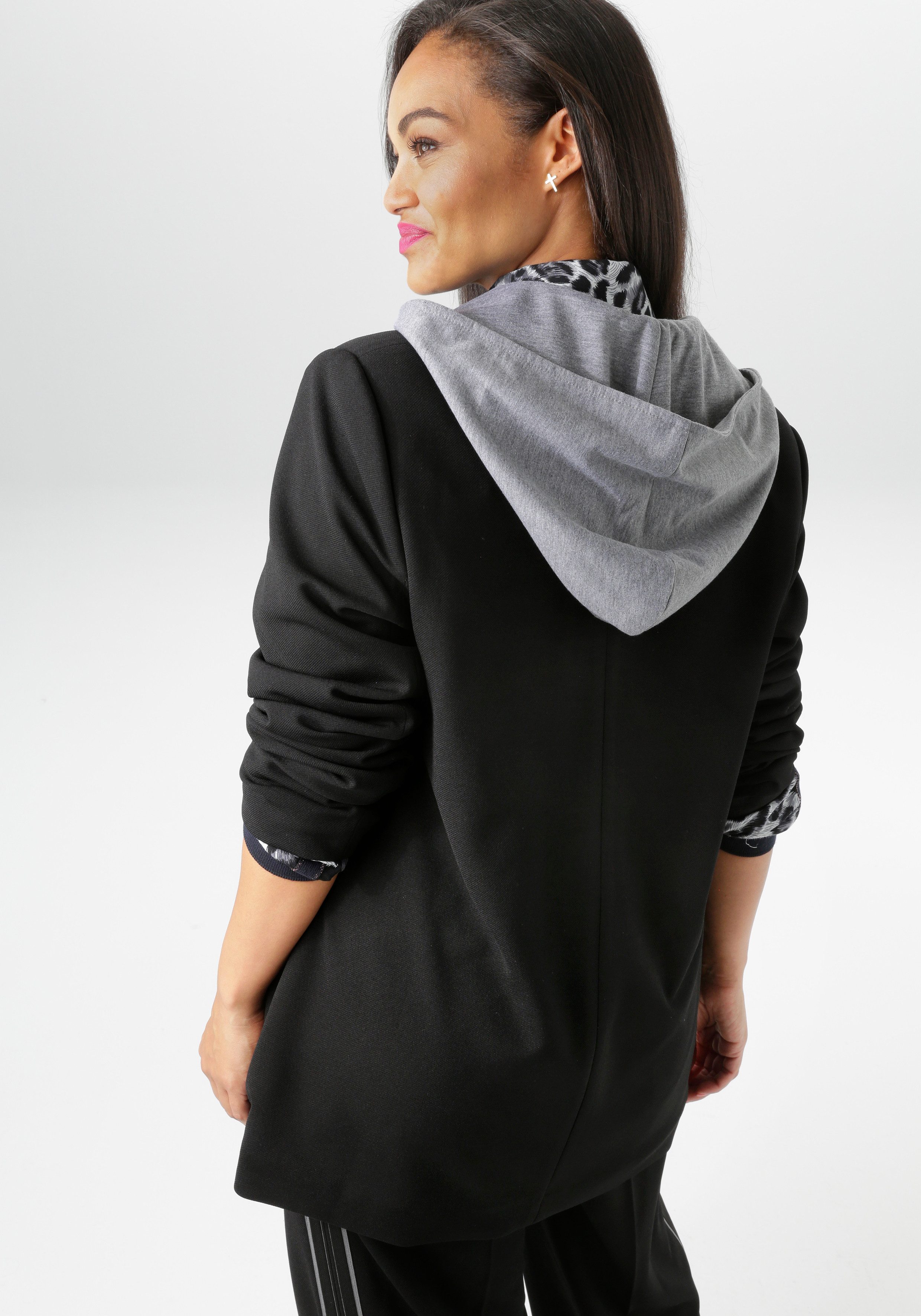 Aniston PLUS Longblazer mit Hoodie-Effekt - NEUE KOLLEKTION günstig online kaufen