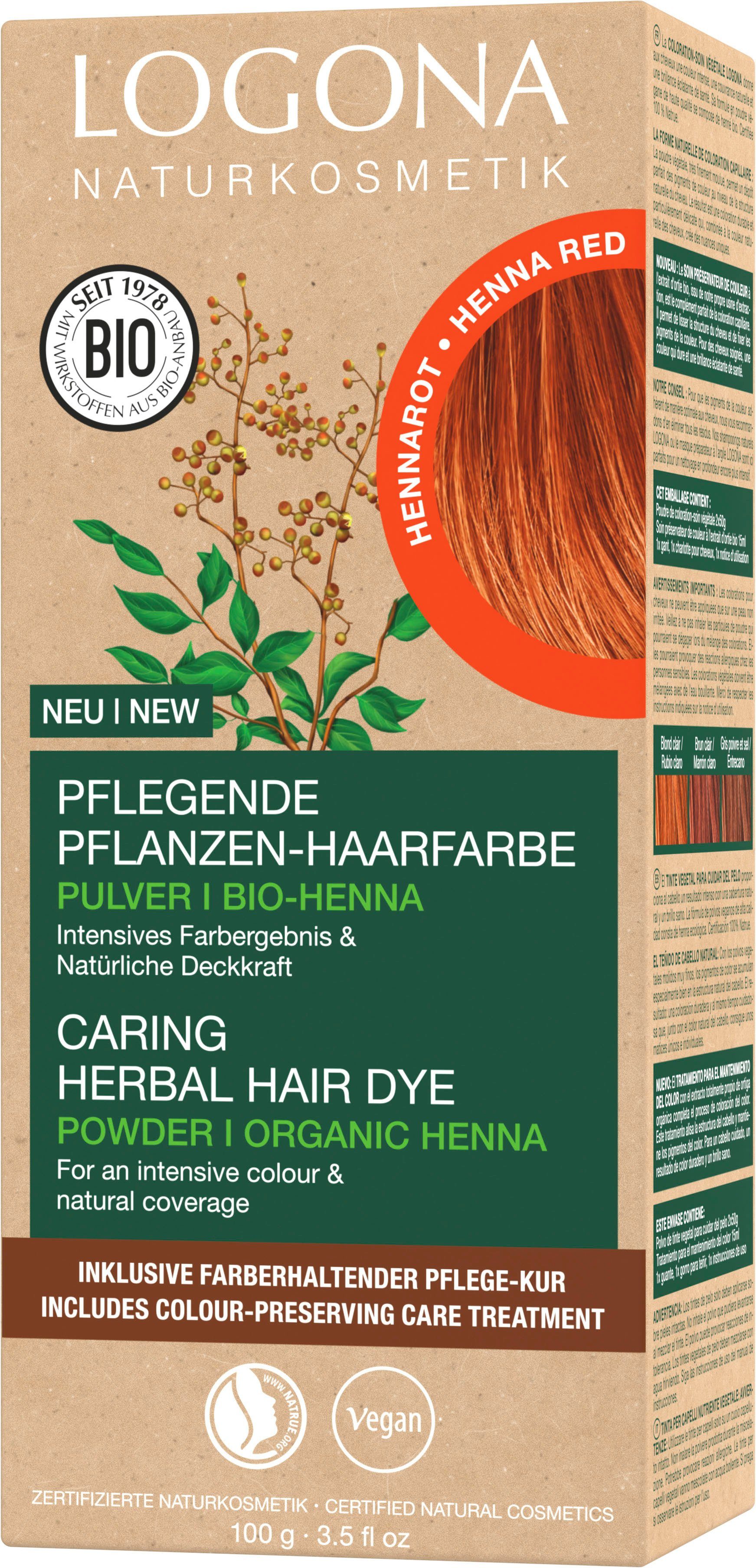 LOGONA 04 Haarfarbe Pflanzen-Haarfarbe Pulver Hennarot