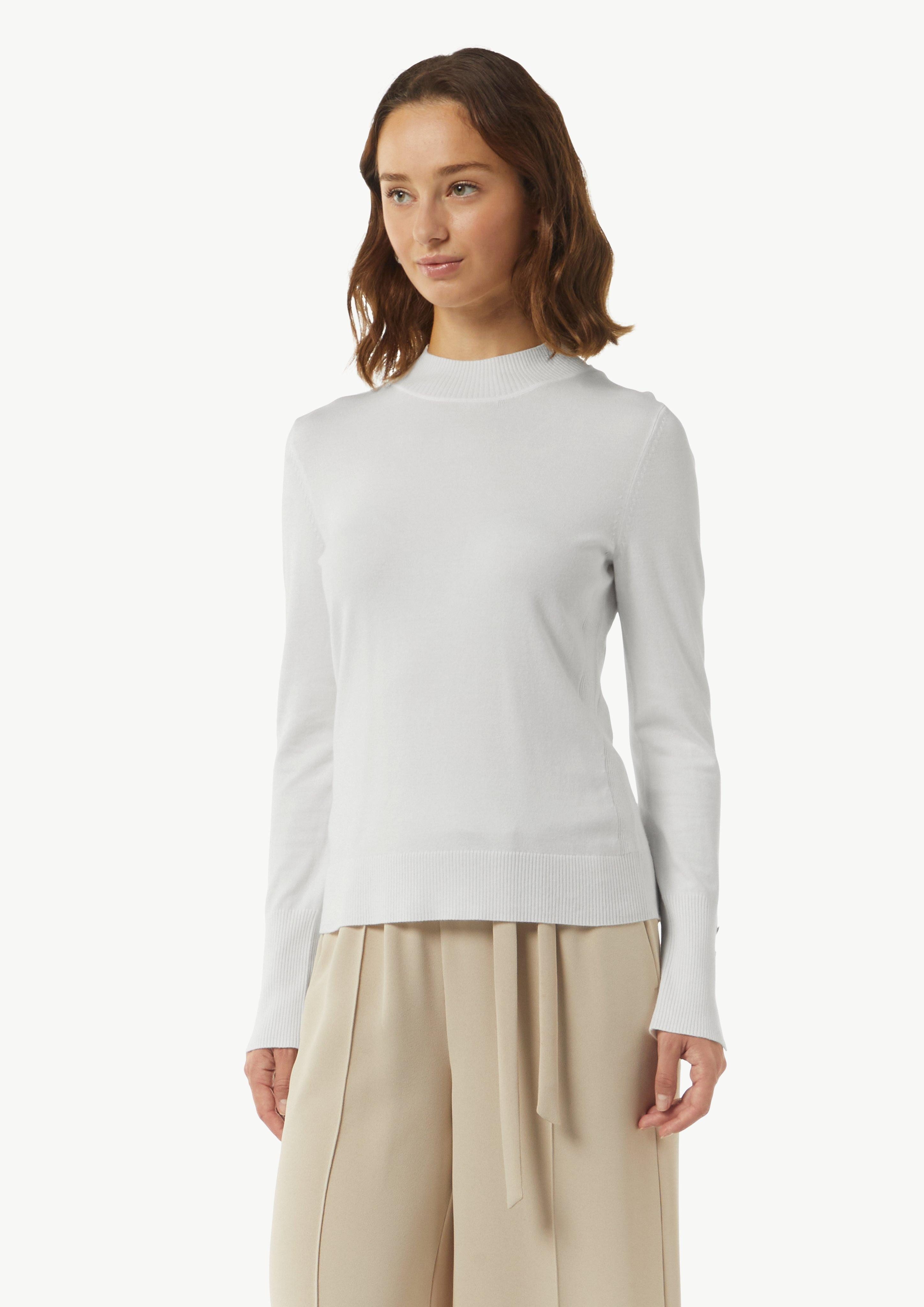 comma Langarmshirt Feiner Strickpullover mit Zierknöpfen günstig online kaufen