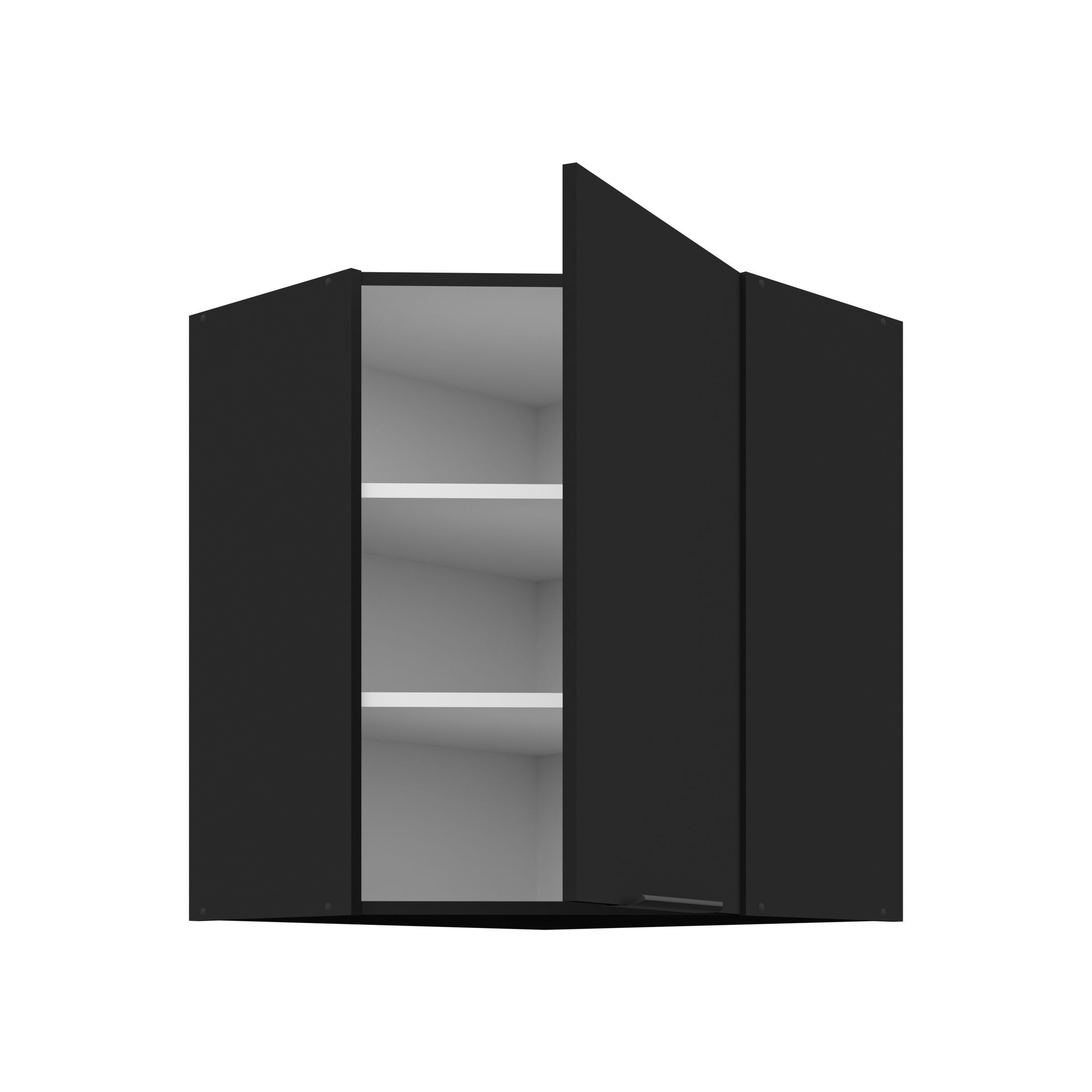 Küchen-Preisbombe Eckhängeschrank 60x60 cm Küche SIENA Schwarz Küchenzeile günstig online kaufen