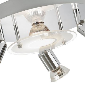 Briloner Leuchten LED Deckenleuchte 3498-048, LED wechselbar, Warmweiß, chrom, GU10, Deckenlampe