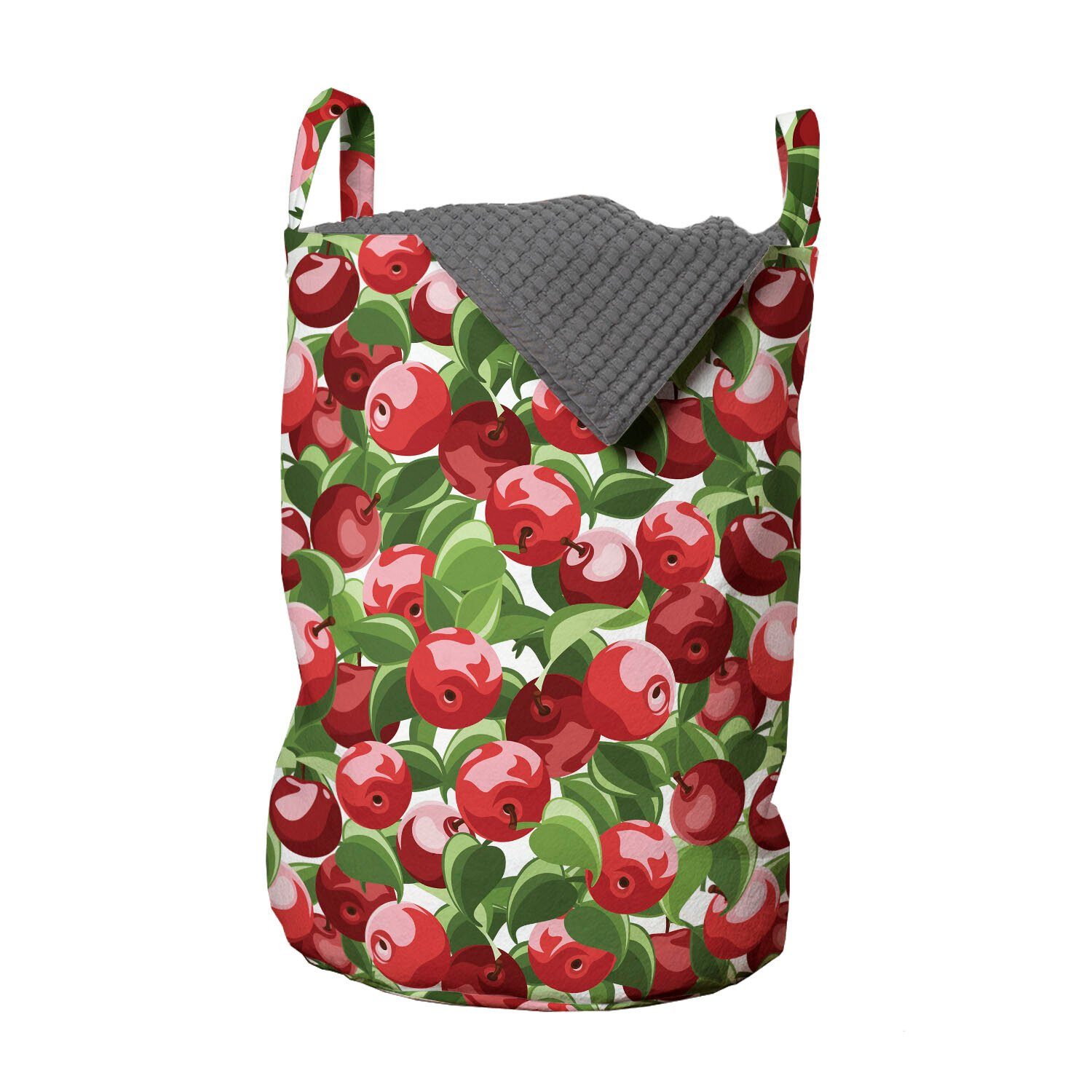 Abakuhaus Wäschesäckchen Wäschekorb mit Griffen Kordelzugverschluss für Waschsalons, Apfel Bio-Garten-Ernte