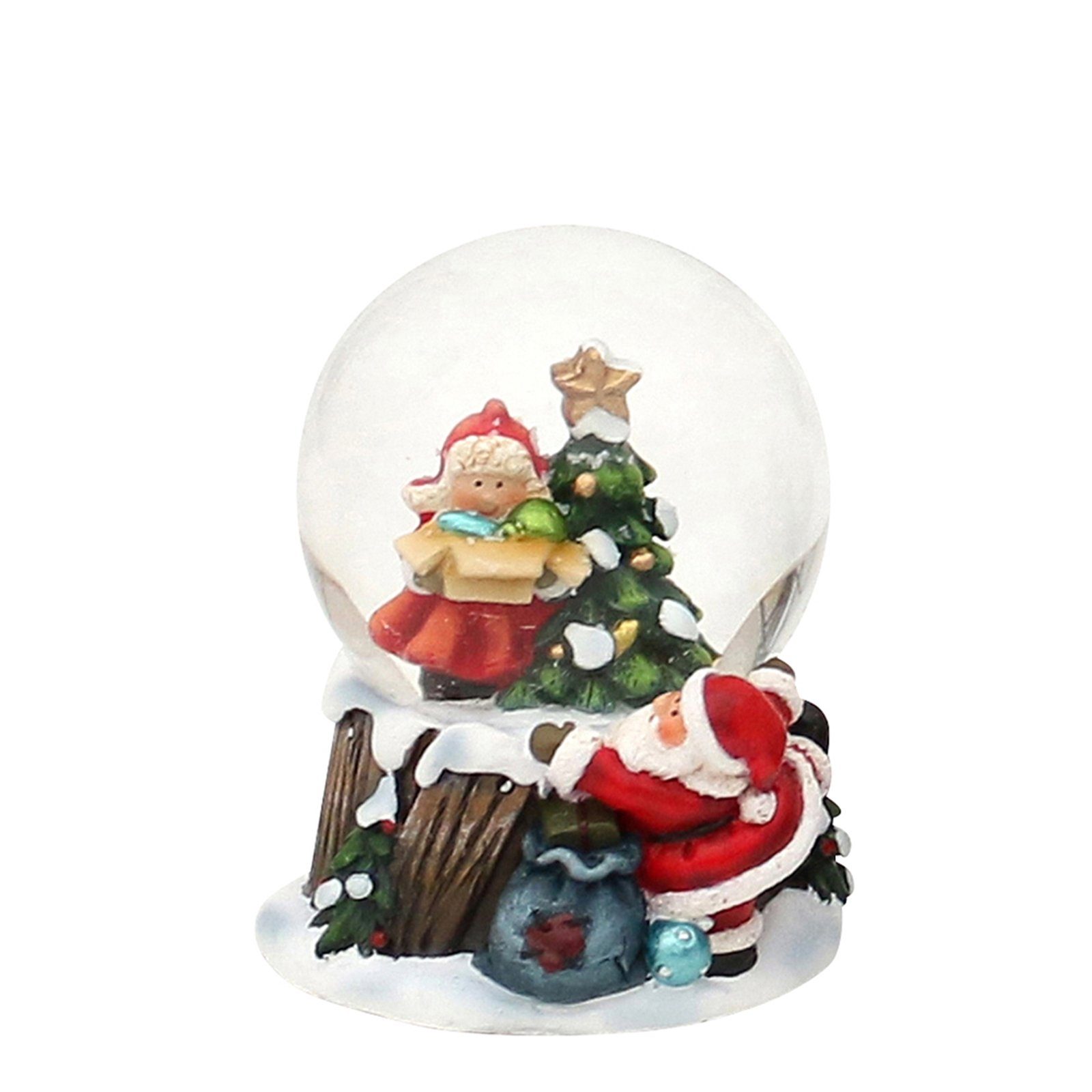 SIGRO Weihnachtsfigur Schneekugel, 2-fach sortiert, 1 Stück (Stück, 1 St., 1 Schneekugel "Kind am Tannebaum)