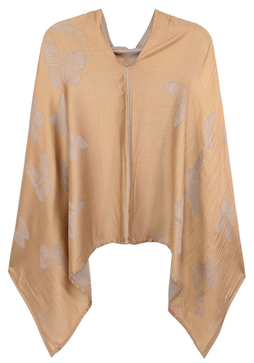dy_mode Blusenponcho Schmetterlinge Muster Damen Poncho günstig online kaufen