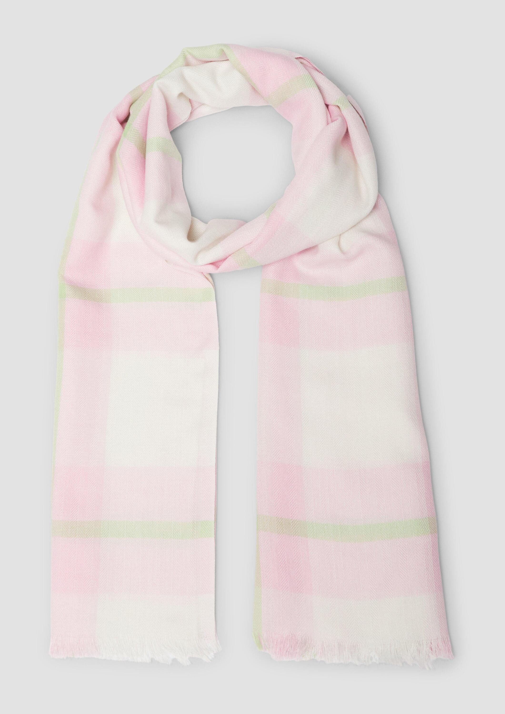 s.Oliver Schal Tuch, Leichter Schal mit Karomuster günstig online kaufen