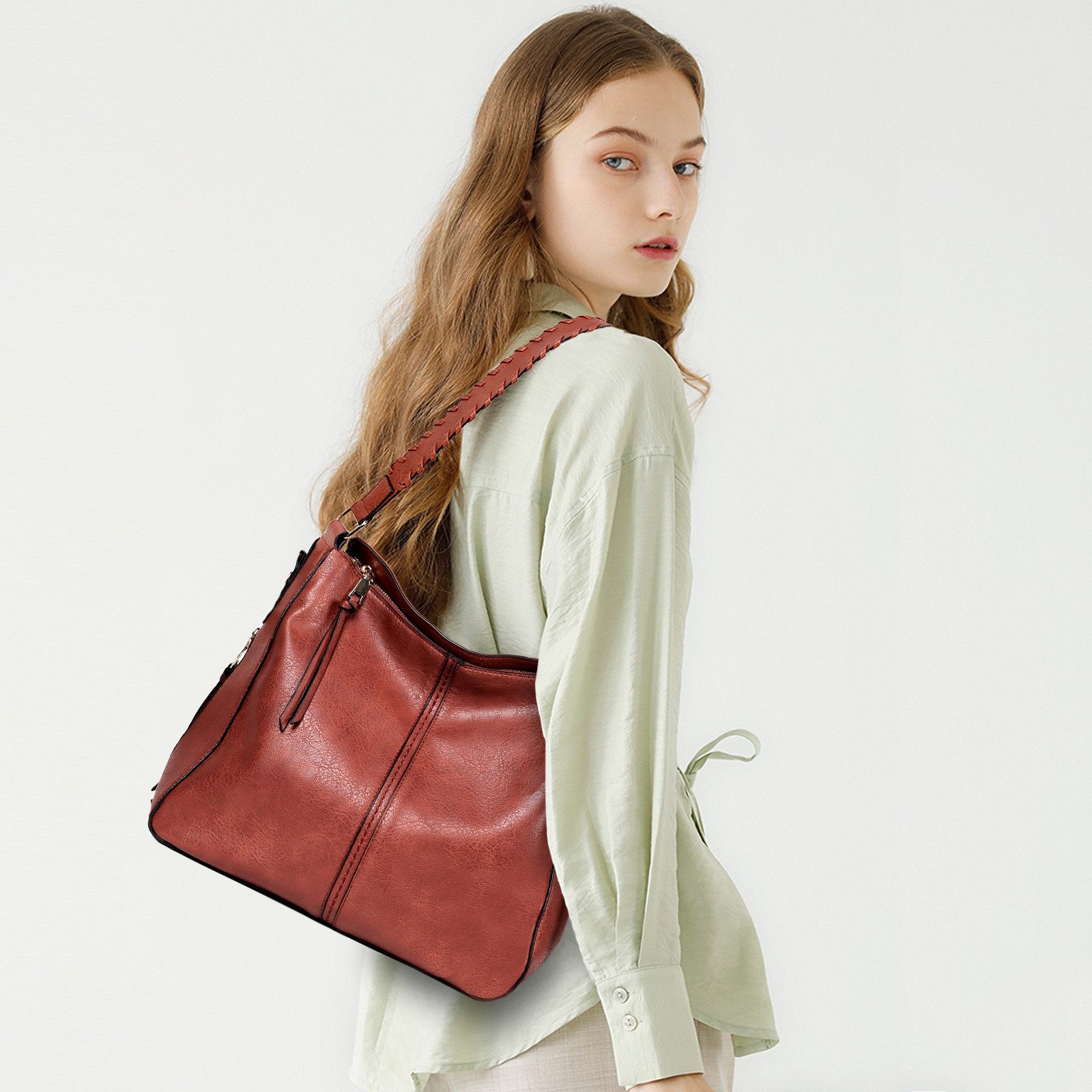 Fassiona Schultertasche Handtasche Damen Shopper Lederimitat günstig online kaufen