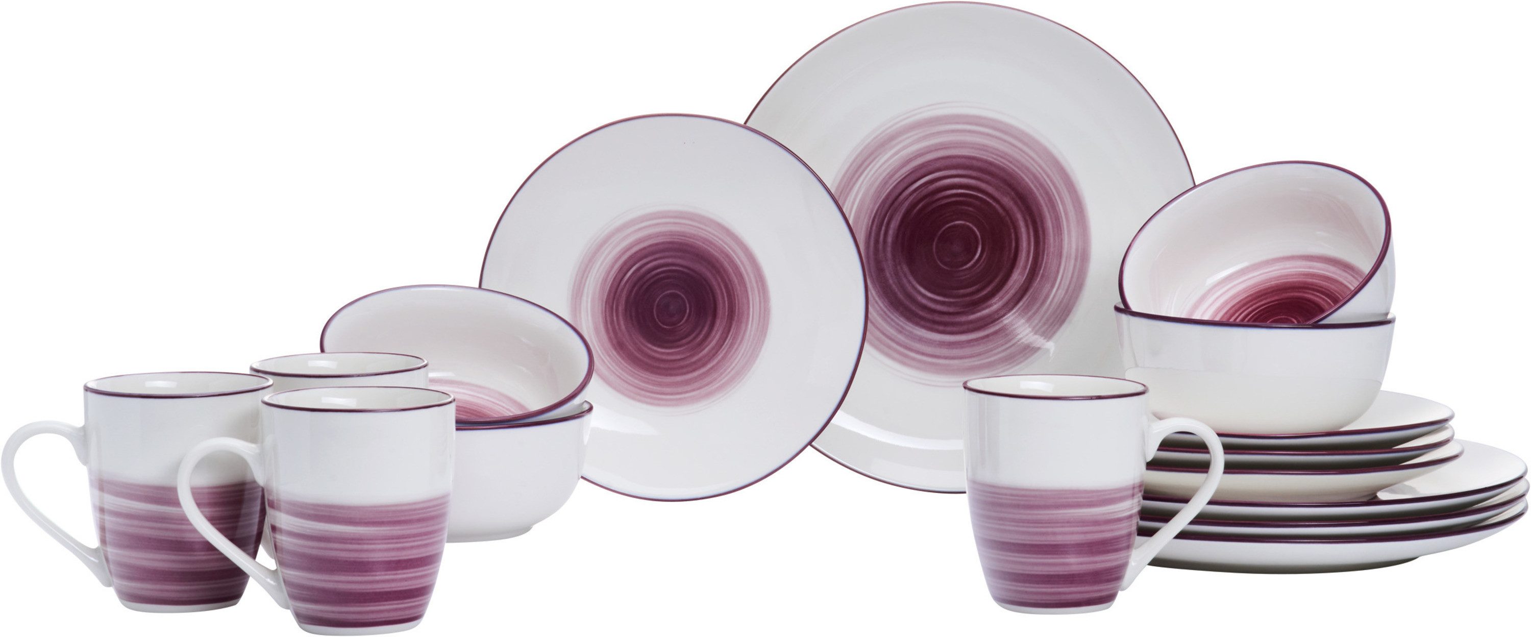 Ritzenhoff & Breker Комбинированное обслуживание Luna (16-tlg), 4 Personen, Porzellan, Aquarell-Stil