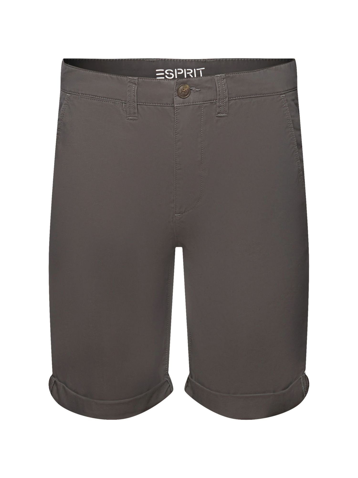 Esprit Shorts Shorts GREY nachhaltiger (1-tlg) Baumwolle aus im Chino-Style DARK