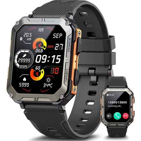 Manike NX3 Pro Smartwatch (4,3 cm/1,69'' HD Voll Touchscreen Zoll) Spar - Set, mit wechselband aus weichem Silikon und Ladenkabel, Herzfrequenzmesser, Analyse von EKG-Daten, Blutdruckmessgerät