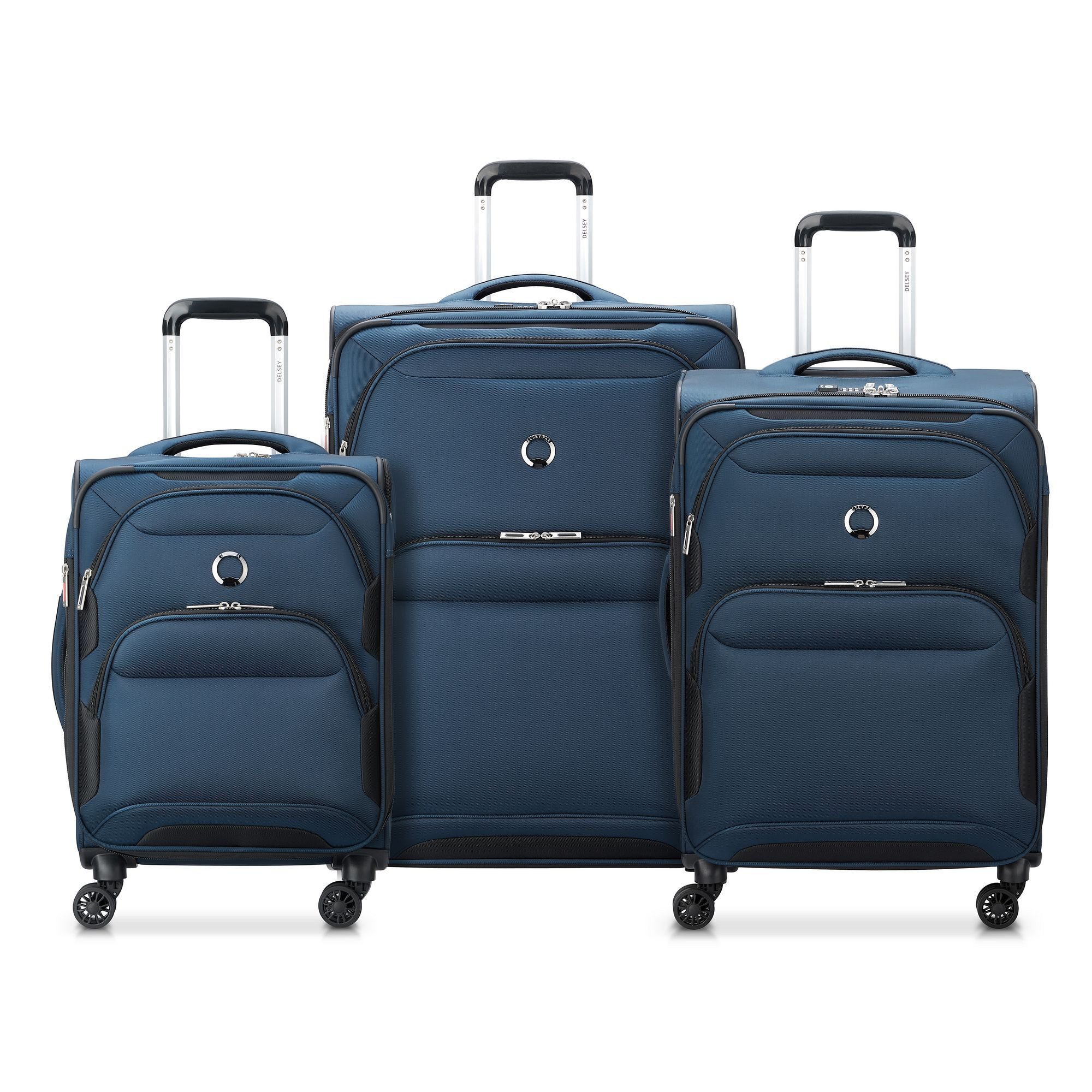 Delsey Paris Trolleyset Sky Max 2.0, 4 Rollen, (3-teilig, 3 tlg), Polyester