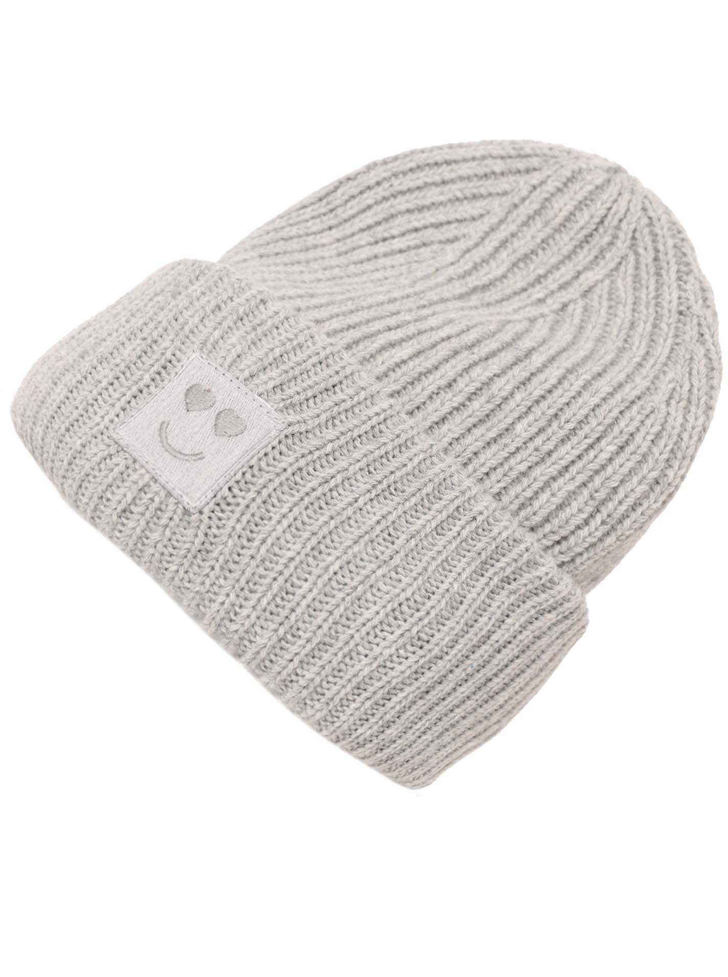 Zwillingsherz Strickmütze Smile Grobstrick, Smile Patch günstig online kaufen