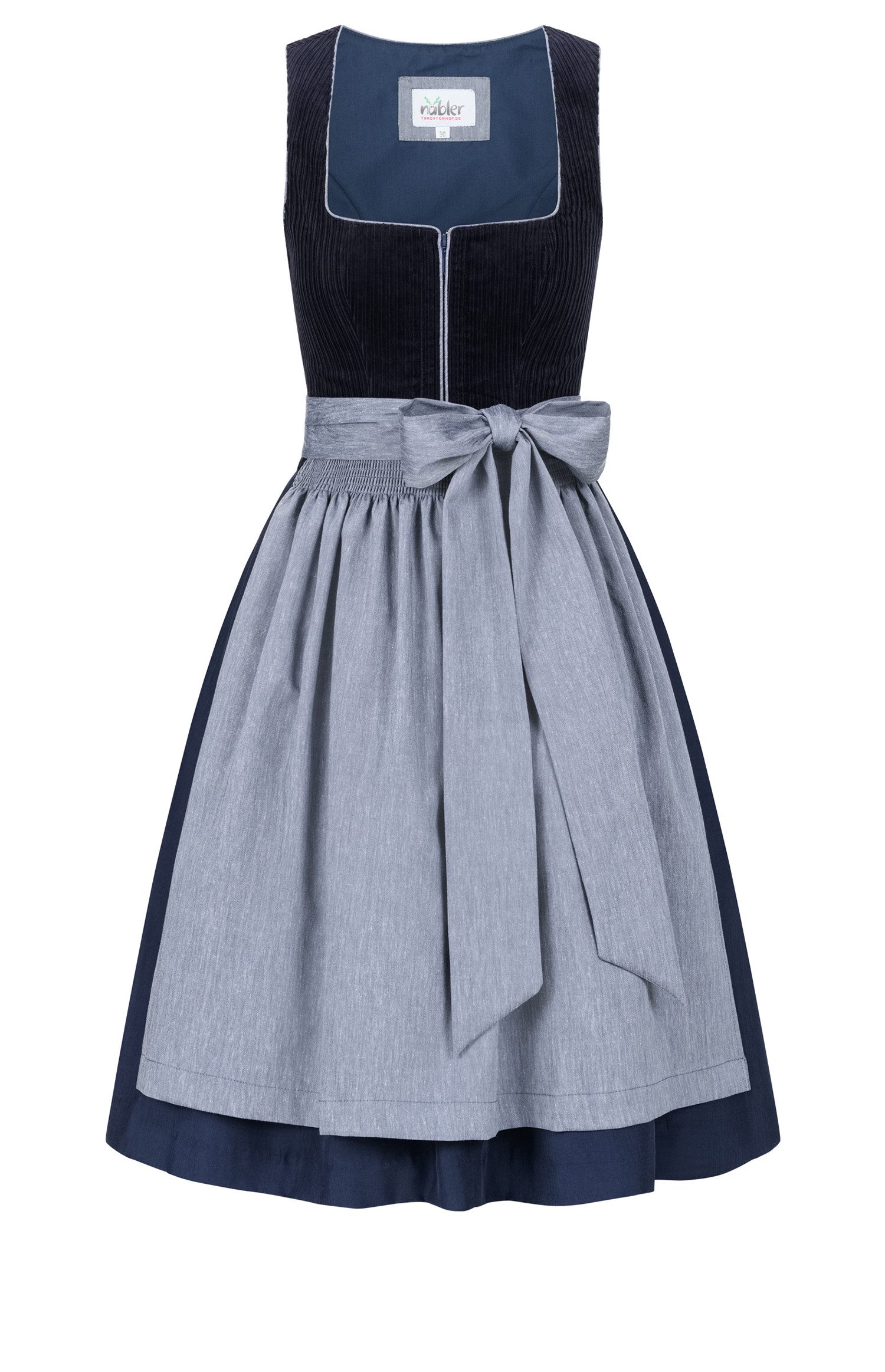 Nübler Dirndl Mini-Dirndl Florentine in Royalblau von Nübler - Rocklänge 60 cm