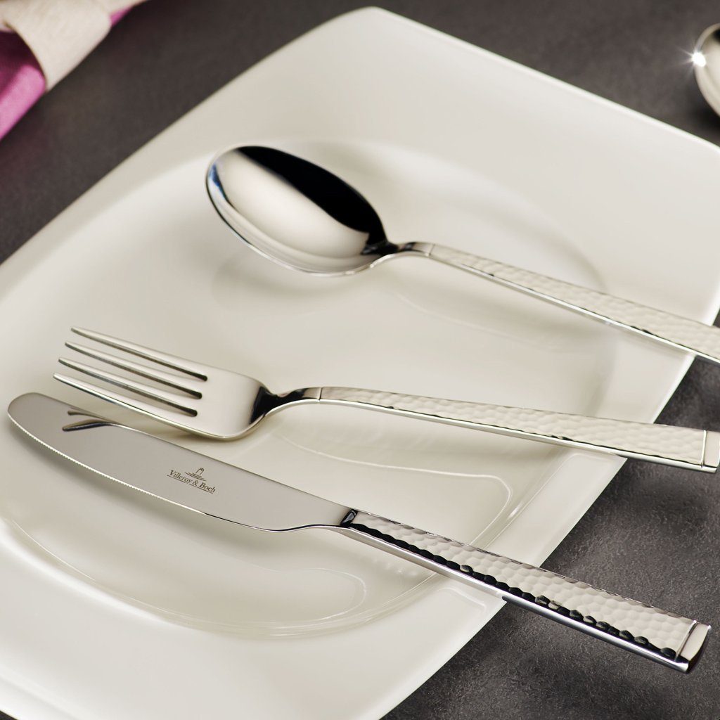 Villeroy & Boch Besteck-Set Blacksmith Tafelbesteck 30-teilig, für 6 Personen (30-tlg), 6 Personen, Edelstahl, Edelstahl, 30 Stck, spülmaschinenfest