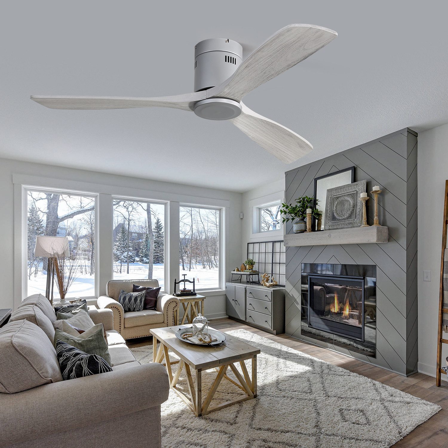 BlingBin Deckenventilator Holz Ventilator mit Beleuchtung günstig online kaufen