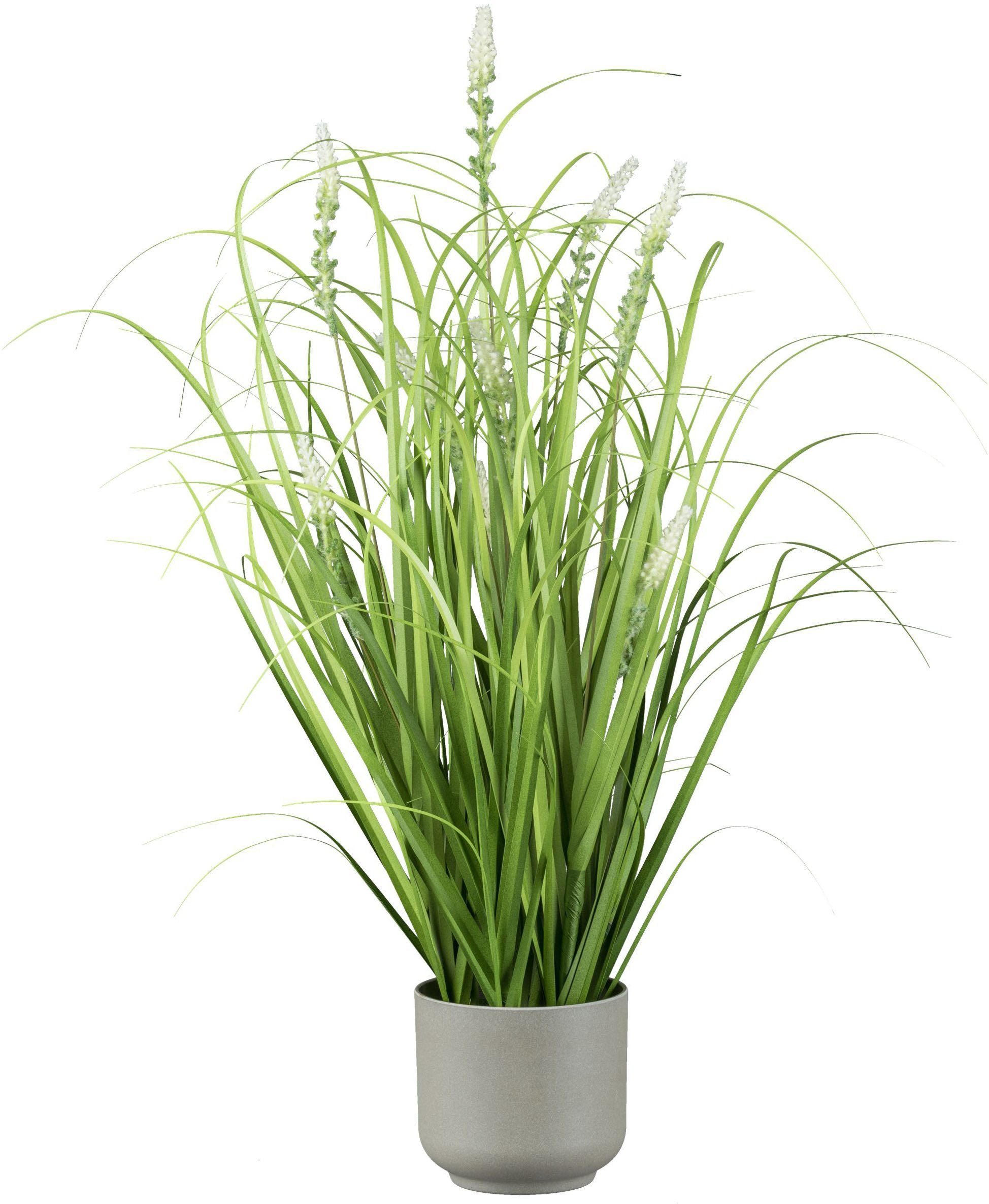 Kunstgras Grasbusch mit Salvienblüten, Creativ green, Höhe 60 cm, mit detailgetreuen Blüten und Grashalmen