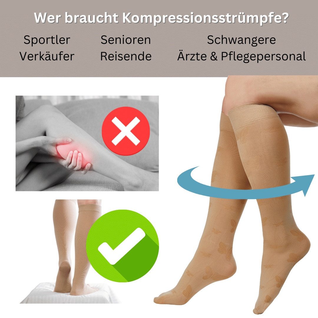 Medosan Kompressionsstrümpfe mit Schmetterlings-Motiv (1-Paar)