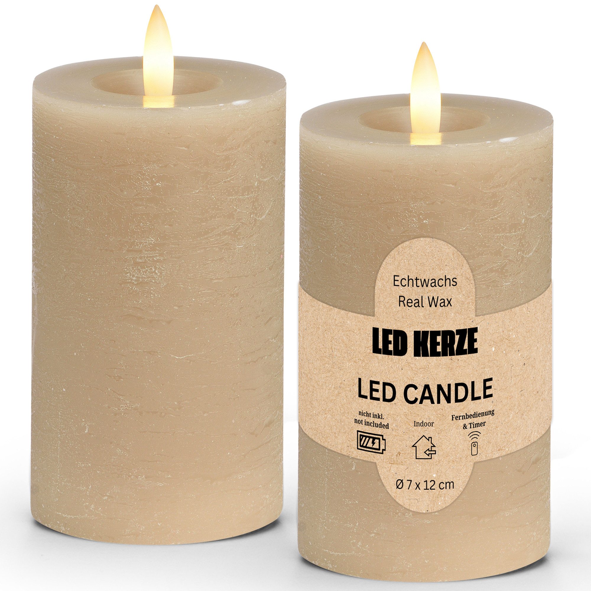 matches21 HOME & HOBBY LED-Kerze LED Stumpenkerzen Set Wachs, Flackernde Fl günstig online kaufen