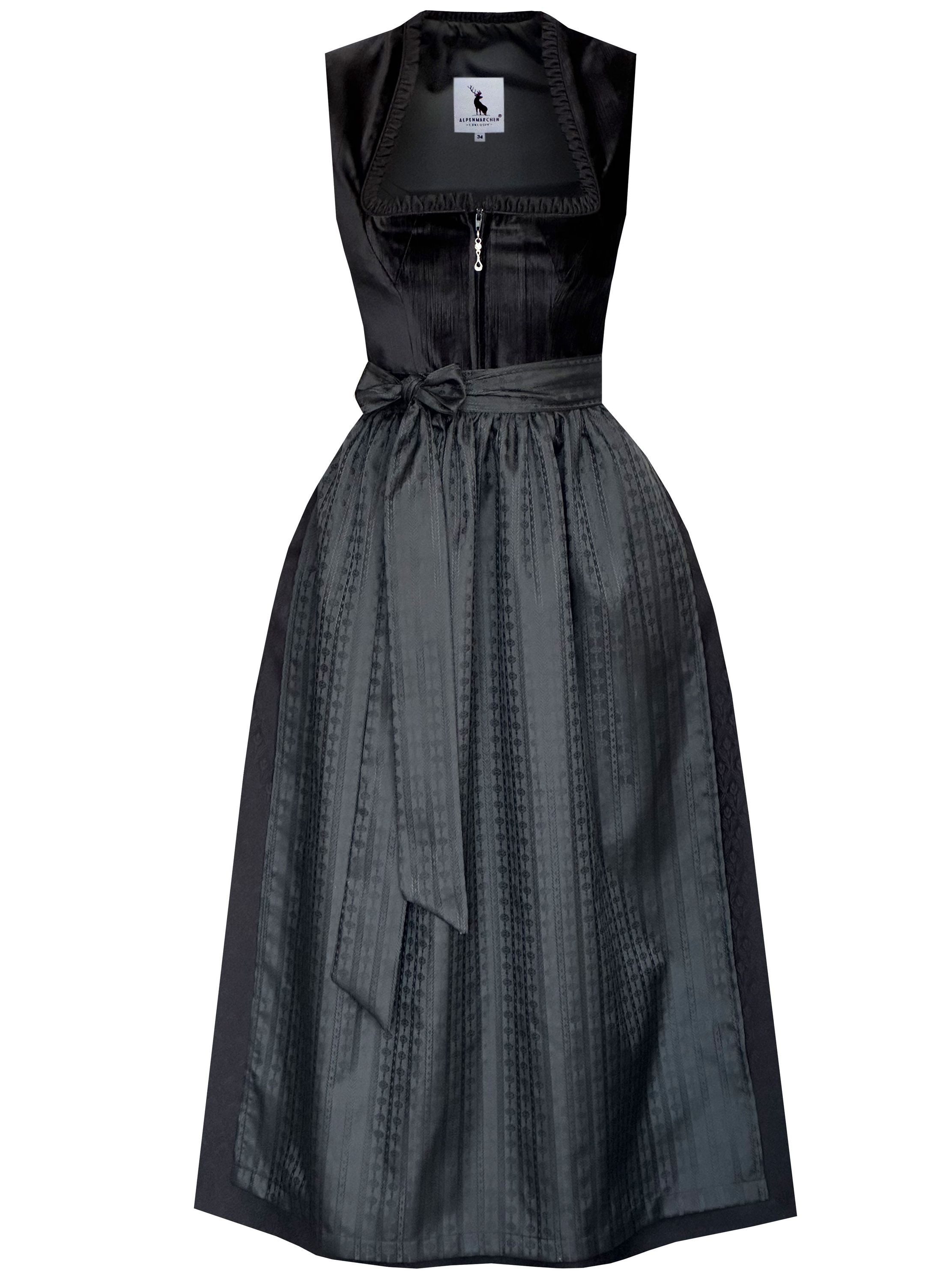 Alpenmärchen Dirndl Langes Dirndl Elodie in schwarz - ALM1074